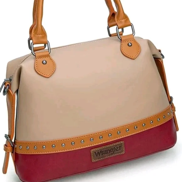 Wrangler Montana West Store Wrangler Tow-tone Satchel  Medium Tote Bag and  Cros - Picture 6 of 9